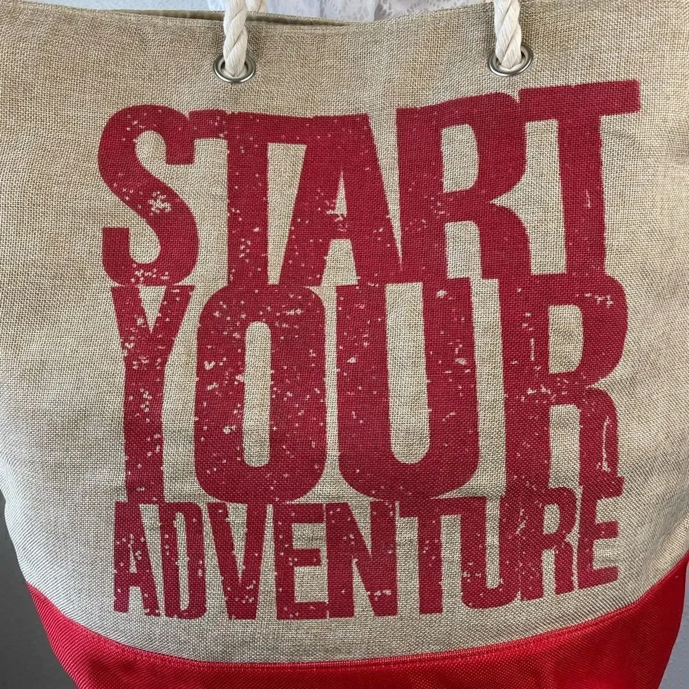Extra Large Start Your Adventure Tote EUC